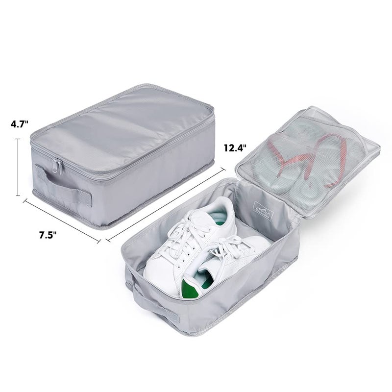 JJ POWER حقائب أحذية للسفر، منظم حقائب أحذية مقاومة للماء قابلة للطي - طبقة مزدوجة (8 أكياس أحذية رمادية) - Image 4